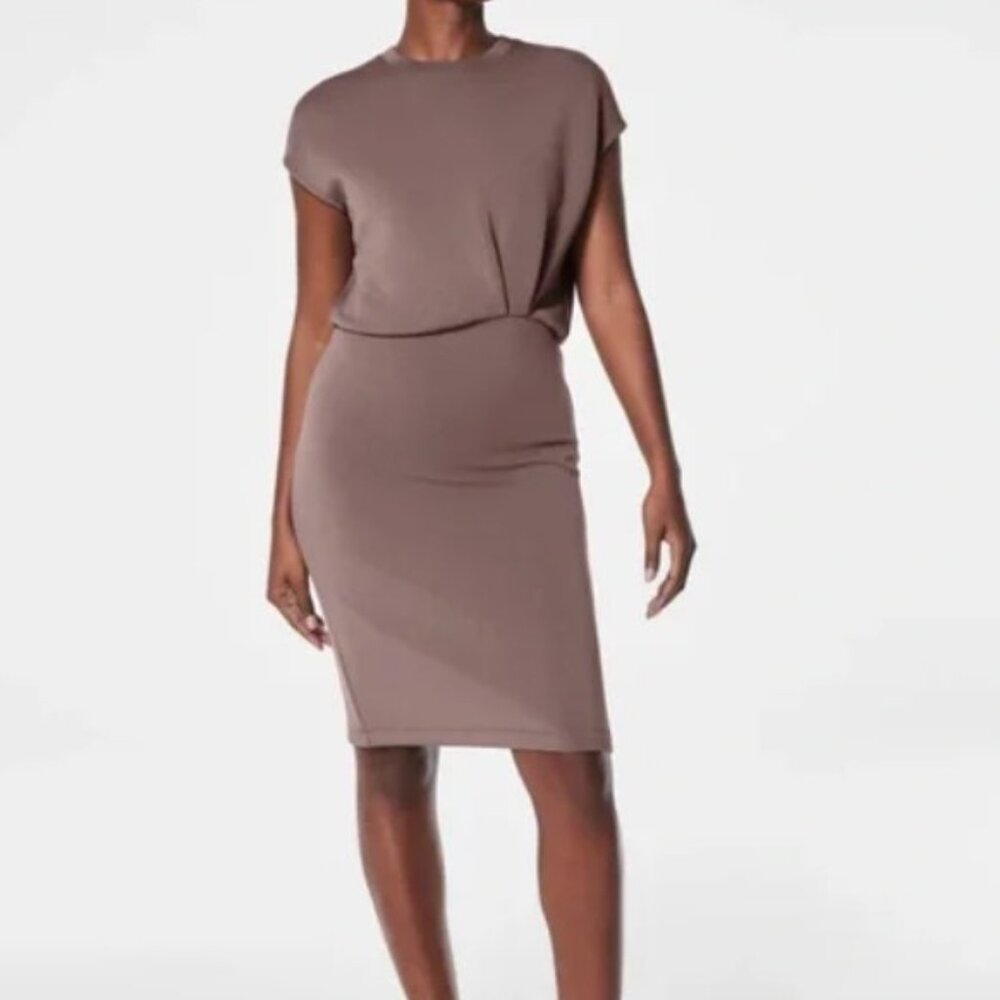 SPANX AirEssentials Gathered Waist Dress XS Smoke